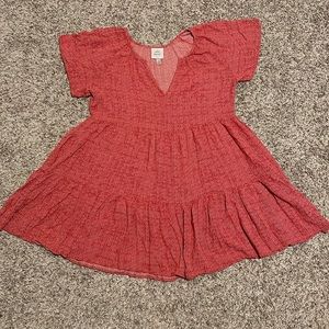 Red Dress with White Print